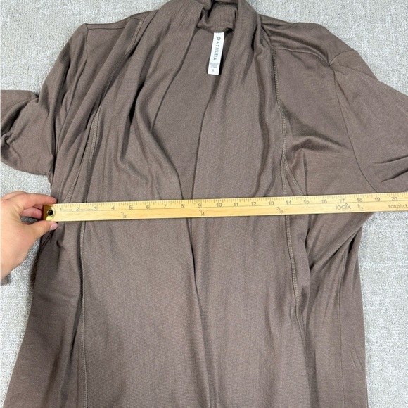 Athleta Brown Open Front Soft Stretchy Cardigan Sweater Womens Size Large - Picture 4 of 7